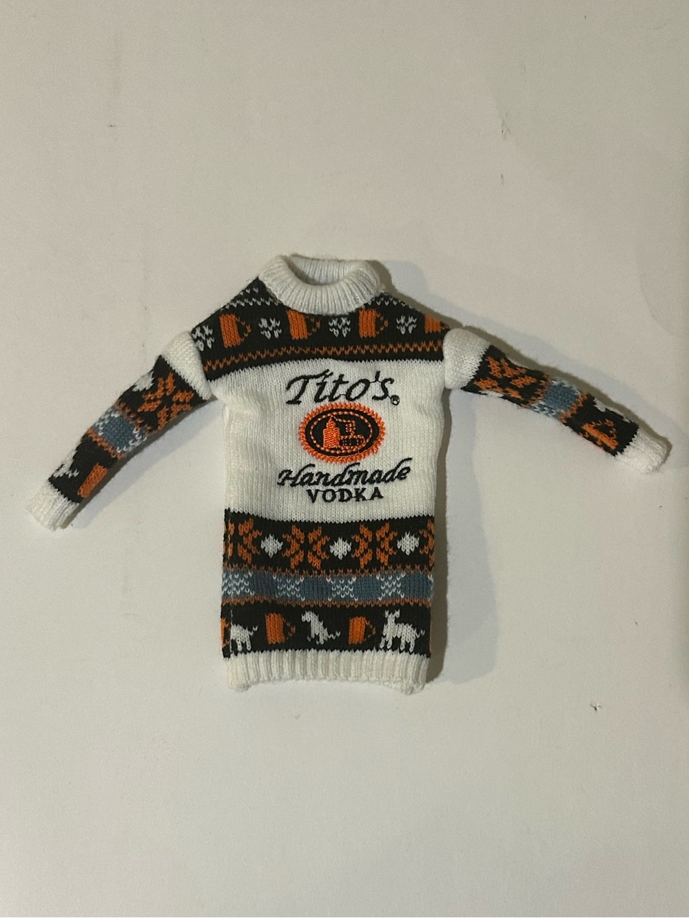 White Logo Knit Sweater For Tito’s Bottle
